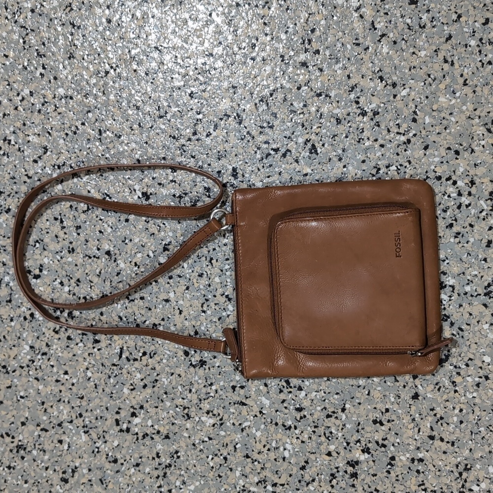 Fossil Small Brown Leather Crossbody